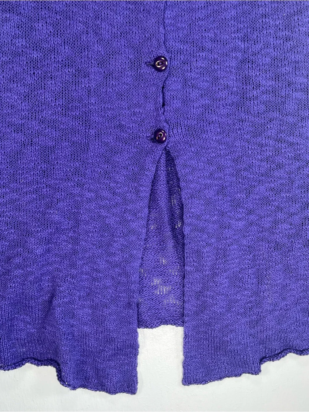 Yumi Diseños Y2K Purple Knit Duster Cardigan Crochet Cotton Sweater M/L Bolivia